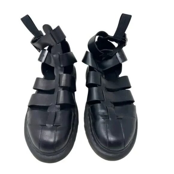 Dr. Martens Geraldo Black Leather Fisherman Sandals - Picture 7 of 9